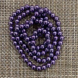 Long Single Strand of Faux Purple Pearls